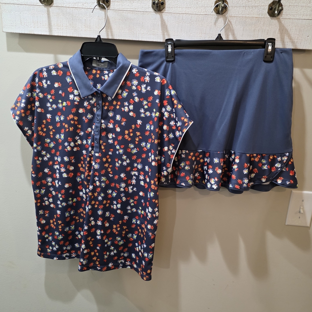 Callaway Golf Ladies 2pc Set - Dusty Blue and Multicolor